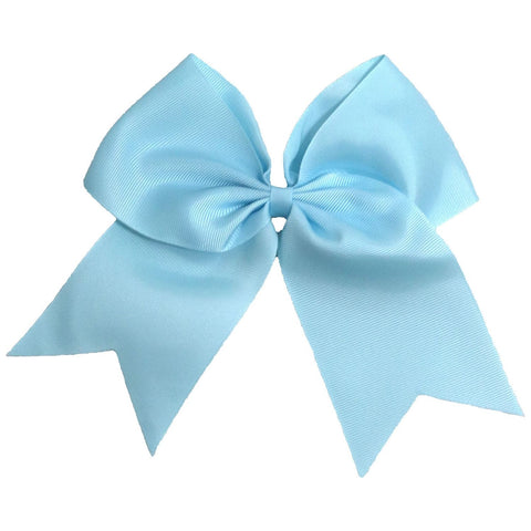 Light Blue Cheer Bow for Girls Large Hair Bows with Clip Holder Ribbon