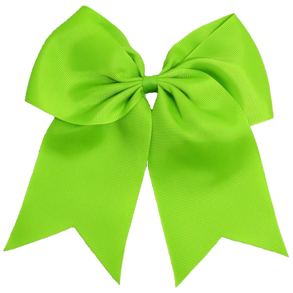 Lime Cheer Bow for Girls Large Hair Bows with Ponytail Holder Ribbon