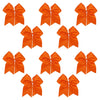 10 Orange Cheer Bows Large Hair Bow with Ponytail Holder Cheerleader Ponyholders Cheerleading Softball Accessories