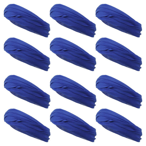 Multifunctional Headbands 12 Wide Yoga Running Workout Blue