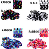 Hair Ties Seamless Terry Elastics 100 Pack Rainbow Black