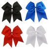 4 Basic Set Cheer Bows Large Hair Bow with Ponytail Holder Cheerleader Ponyholders Cheerleading Softball Accessories