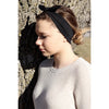 Boho Knotted Headband for Women Top Knot Vintage Bohemian Inspired Hair Bands Elastic Cotton Wide Headbands Black