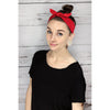 Boho Knotted Headband for Women Top Knot Vintage Bohemian Inspired Hair Bands Elastic Cotton Wide Headbands 4 Pack Black