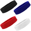 Sweatbands 4 Terry Cotton Sports Headbands Sweat Absorbing Head Bands Basic Colors