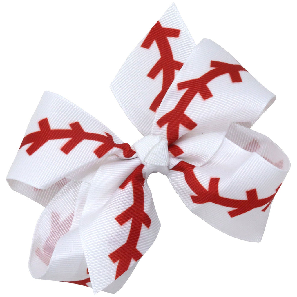 Classic Bow With Clip Holder Hair Bows Ribbon Bow Tie For Girls Baseball Seam