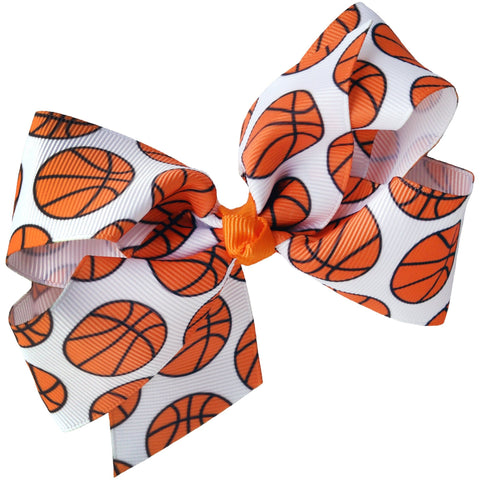 4” Classic Bow With Clip Holder Hair Bows Ribbon Bow Tie For Girls Basketball