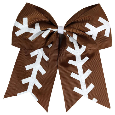 Football Cheer Bow for Girls Large Hair Bows with Ponytail Holder Ribbon