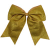 Gold Glitter Cheer Bow for Girls Large Hair Bows with Ponytail Holder Ribbon