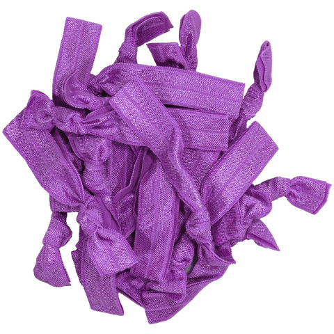 Hair Ties 20 Elastic Purple Ponytail Holders Ribbon Knotted Bands