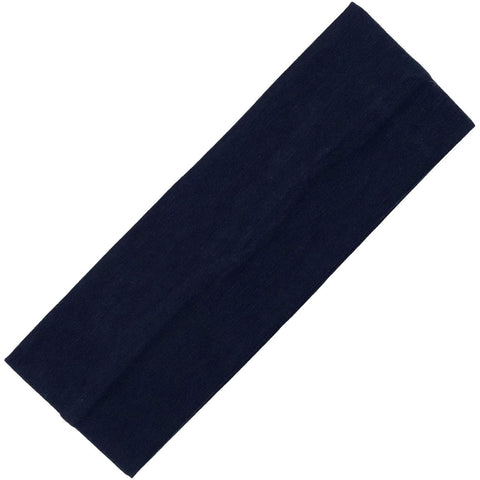 Wide Cotton Headband Soft Stretch Headbands Sweat Absorbent Elastic Head Band Navy