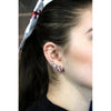 Baseball Fine Seam Post Earrings Rhinestone