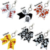 Softball Seam Sports Keychains for Girls Bow Key Chain