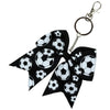 Soccer Sports Keychains for Girls Bow Key Chain