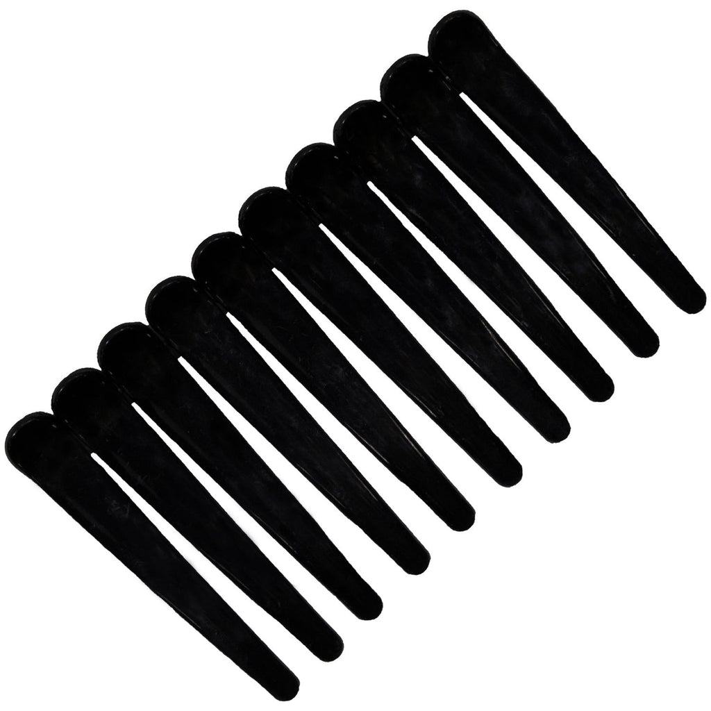 10 Styling Alligator Hair Clips Black