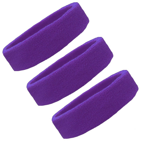 Sweatbands Terry Cotton Sports Headband Sweat Absorbing Head Band Purple 3