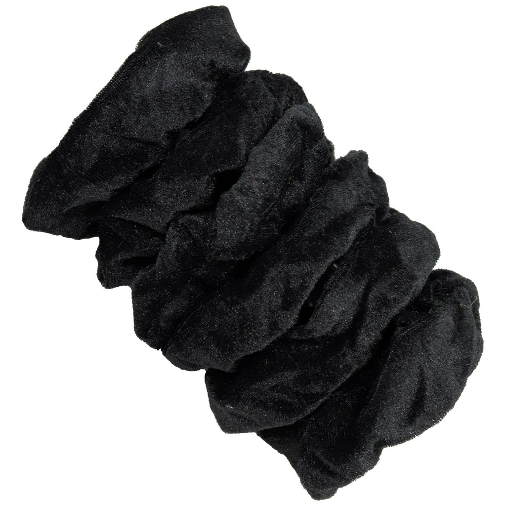 Velvet Scrunchies 6 Pack Black