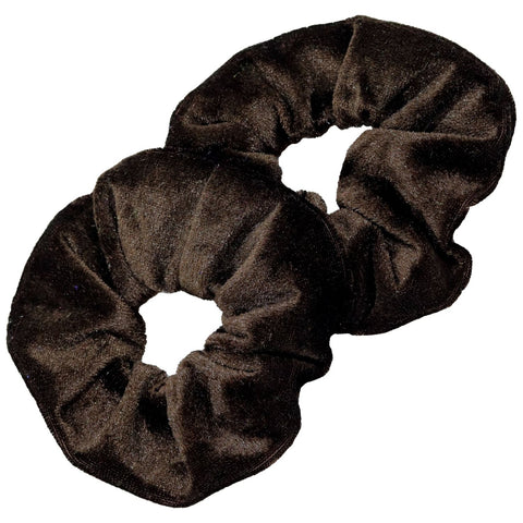 Velvet Scrunchies 2 Pack Brown