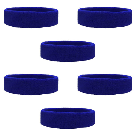 Sweatbands Terry Cotton Sports Headband Sweat Absorbing Head Band Blue 6