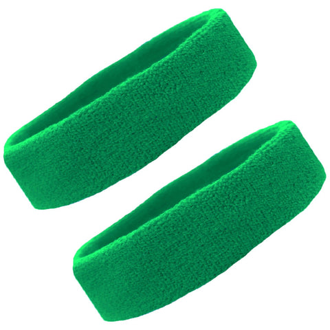 Sweatbands Terry Cotton Sports Headband Sweat Absorbing Head Band Green 2