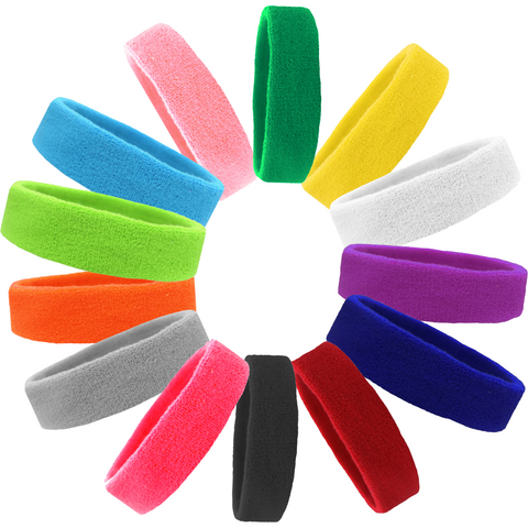 Wholesale Lot of Sweatband Terry Cotton Sports Headband Sweat Absorbing Head Band