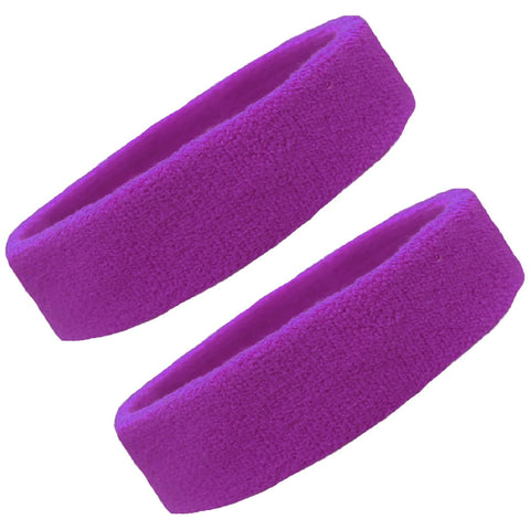 Sweatbands Terry Cotton Sports Headband Sweat Absorbing Head Band Purple 2