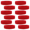 Sweatbands 12 Terry Cotton Sports Headbands Sweat Absorbing Head Bands Red