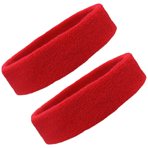 Sweatbands Terry Cotton Sports Headband Sweat Absorbing Head Band Red 2