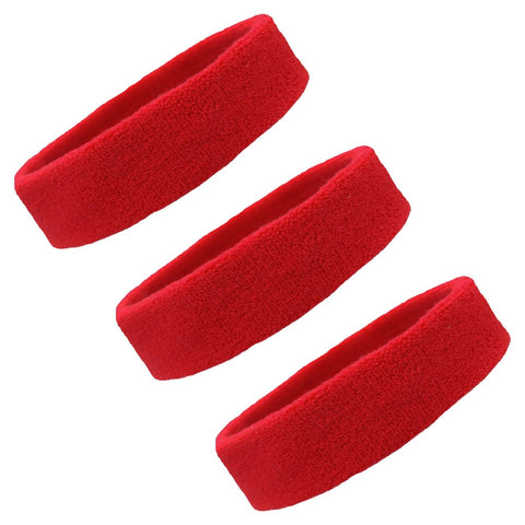 Sweatbands Terry Cotton Sports Headband Sweat Absorbing Head Band Red 3