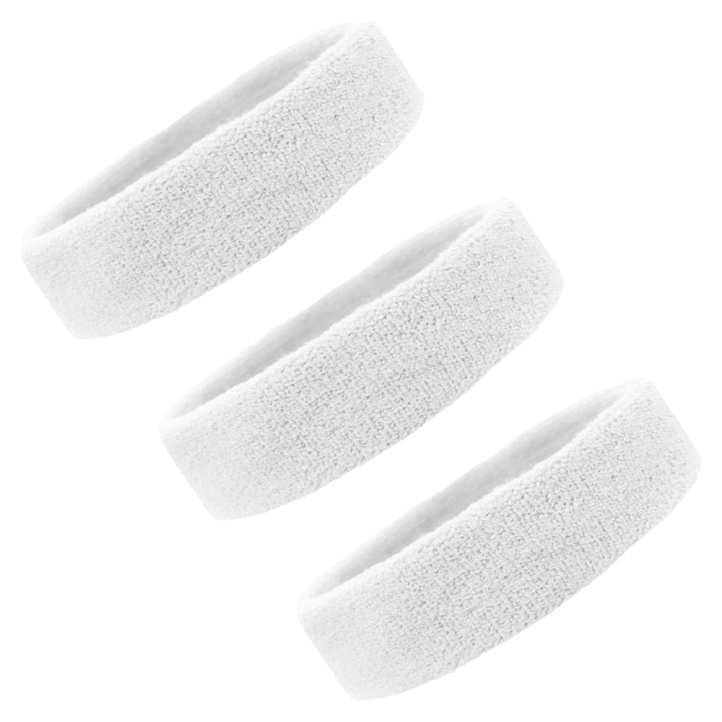 Sweatbands Terry Cotton Sports Headband Sweat Absorbing Head Band White 3