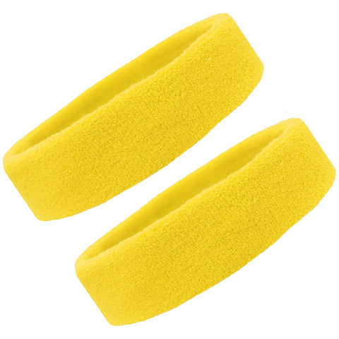 Sweatbands Terry Cotton Sports Headband Sweat Absorbing Head Band Yellow 2