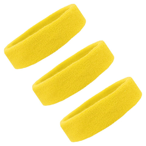 Sweatbands Terry Cotton Sports Headband Sweat Absorbing Head Band Yellow 3