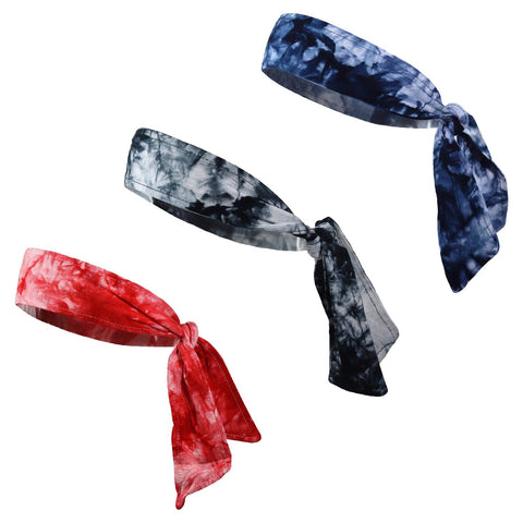 3 Tie Dye Tie Headbands Sweatbands