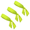 Tie Back Headbands 3 Moisture Wicking Athletic Sports Head Band Neon Yellow