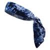 Tie Back Headband Moisture Wicking Athletic Sports Head Band Tie Dye Blue