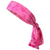 Tie Back Headbands 12 Moisture Wicking Athletic Sports Head Band Tie Dye Pink