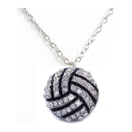 Volleyball Necklace Rhinestone