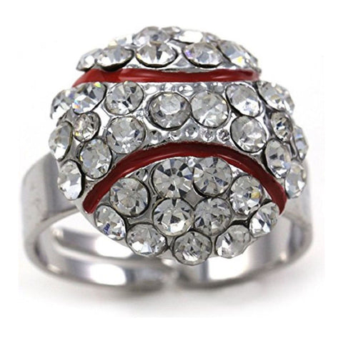 Baseball Ring Rhinestone