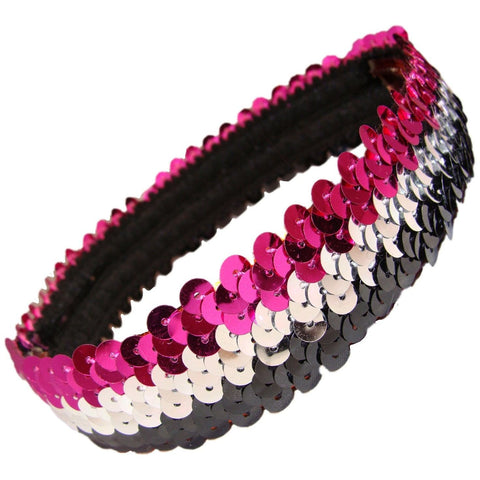 Sequin Headband Girls Headbands Sparkly Hair Head Bands Black Silver Pink