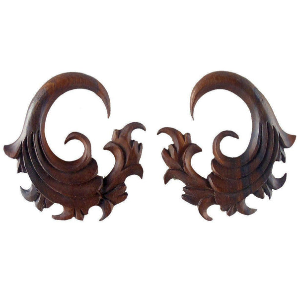 Wood Body Jewelry Wood Body Jewelry | Fire. 2 gauge Sono Wood Earrings. 1 3/4