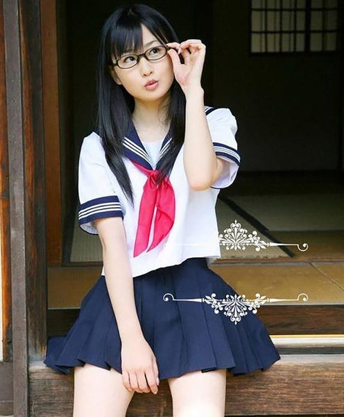 Japanese School Uniforms JK Sailor Mavy Shortsleev