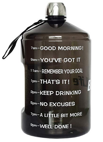 black gallon jug for healthy motivation 