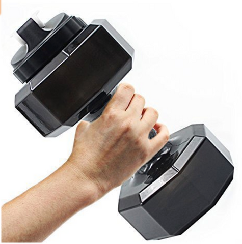 Dumbbell shaped water bottle for fitness gift