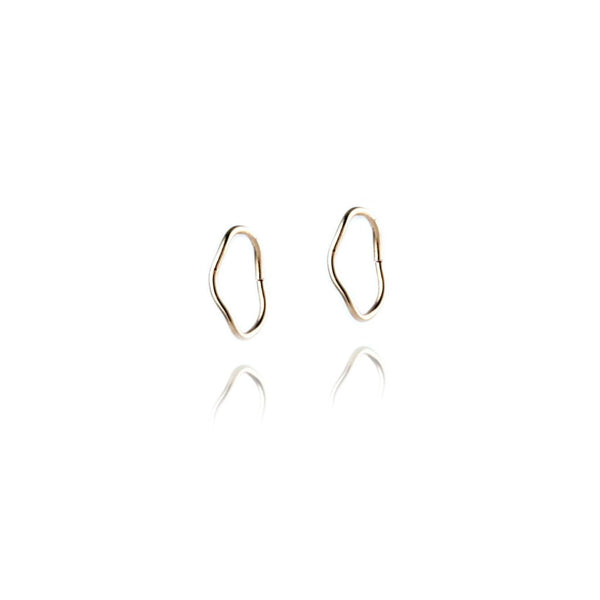 Oval Wave Small Hoops / Gold