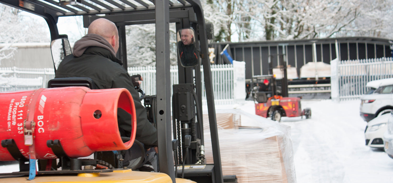 Hospitality Furniture Delivery - Loading in the Snow