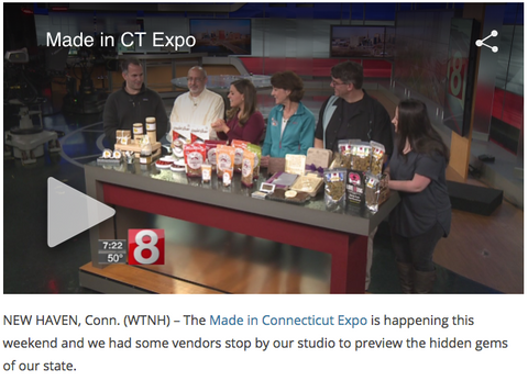 Noteworthy Chocolatess Made in CT Expo feature on WTNH News8