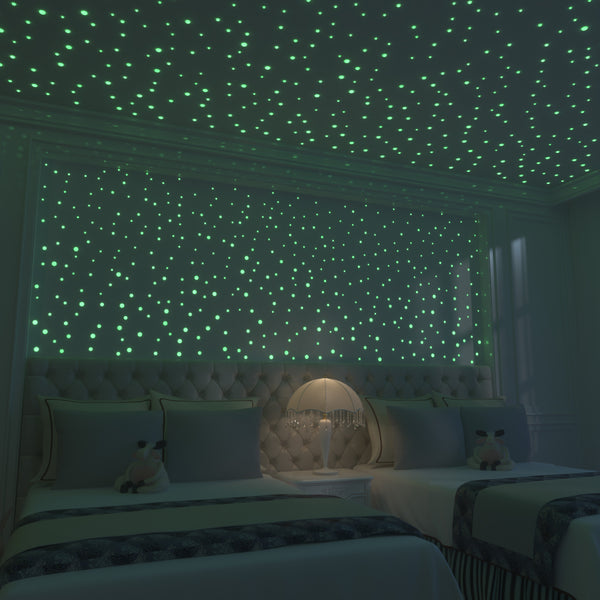 glow in the dark stars: 824 realistic 3d stars for ceiling or walls in 4  sizes