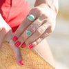 Reconstituted Turquoise Flower Ring