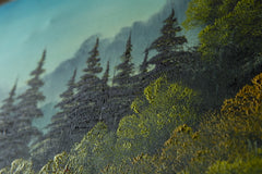 Bob Ross detail of original oil on canvas painting