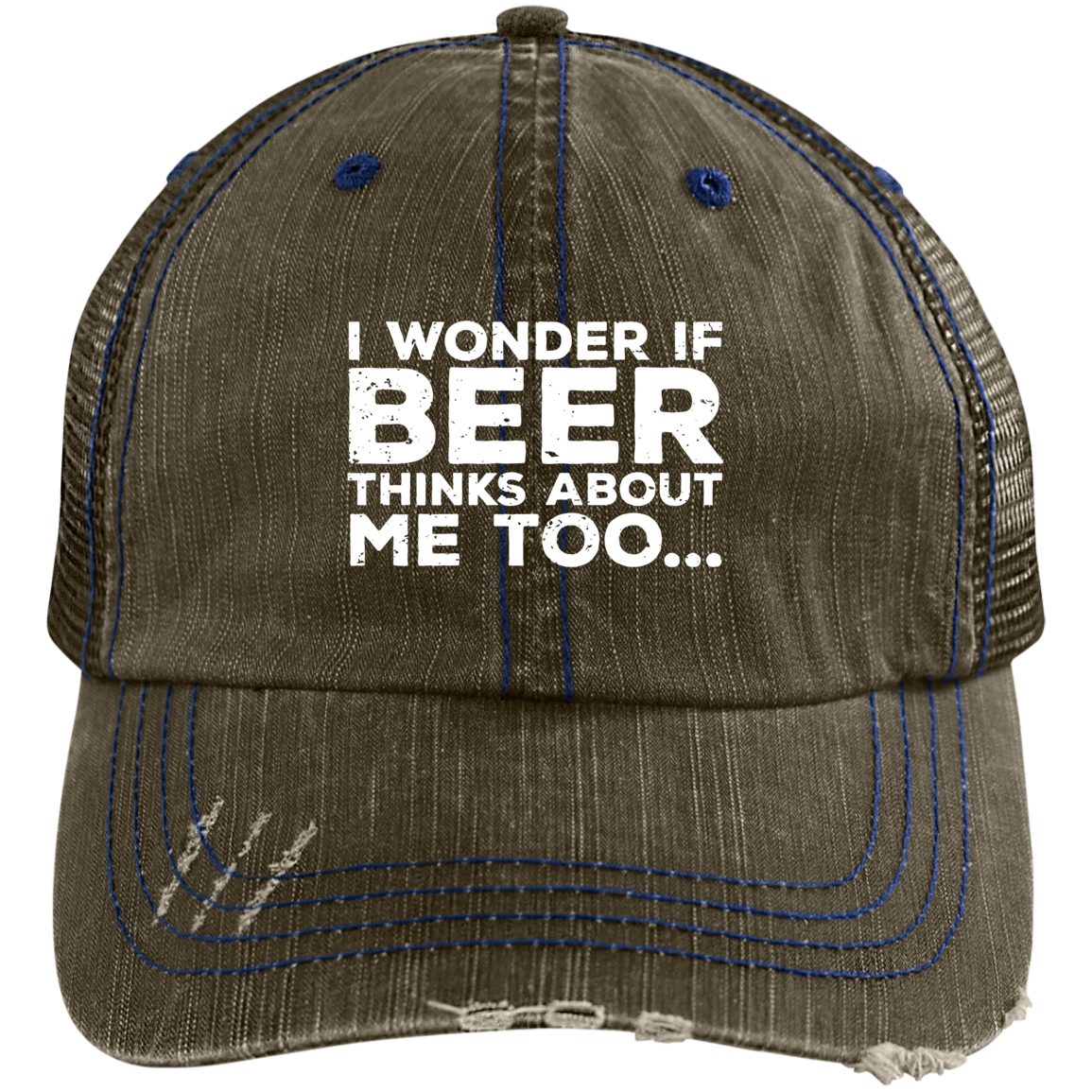 I Wonder If Beer Thinks About Me Too Trucker Cap Hats - The Beer Lodge